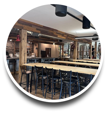 Look smart at your event in our private, downstairs bar with a nice view of the brewery, plus high speed internet.